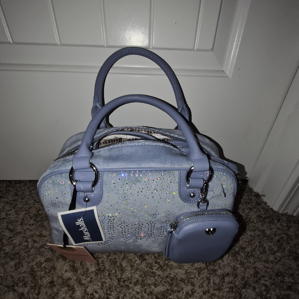 Juicy Couture Light Blue Satchel with Glitter